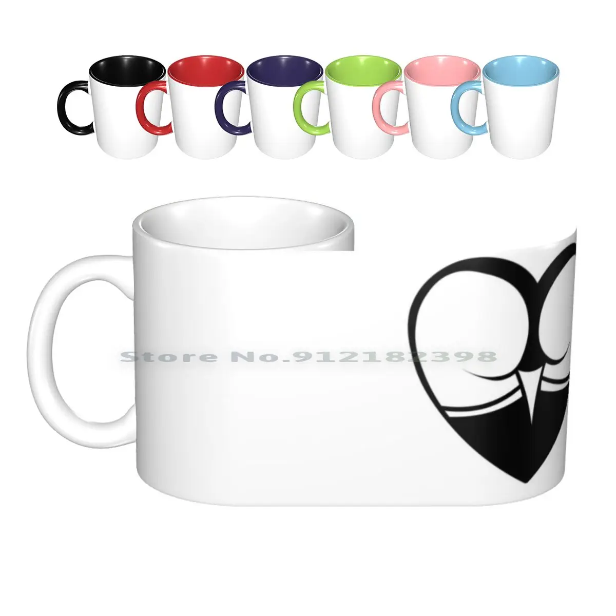 Ass Heart Logo Ceramic Mugs Coffee Cups Milk Tea Mug Ass Heart Logo Ticker Core Soul Bosom Love Amour Fondness Affection Flame