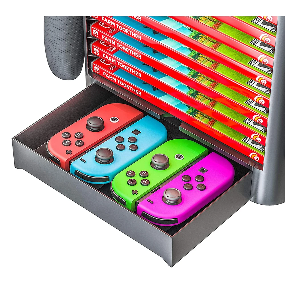 Switch OLED Game Accessories Storage Tower Stackable Game Disk Rack Bracket Controller Organizer for Nintendo Switch Accessories