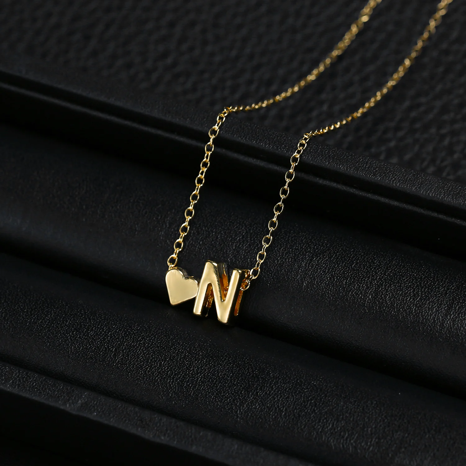 Gold Color Letter Heart Initial Necklace For Women Choker Fashion 26 Alphabet Pendant Girls Clavicle Chain Jewelry Lover Gifts