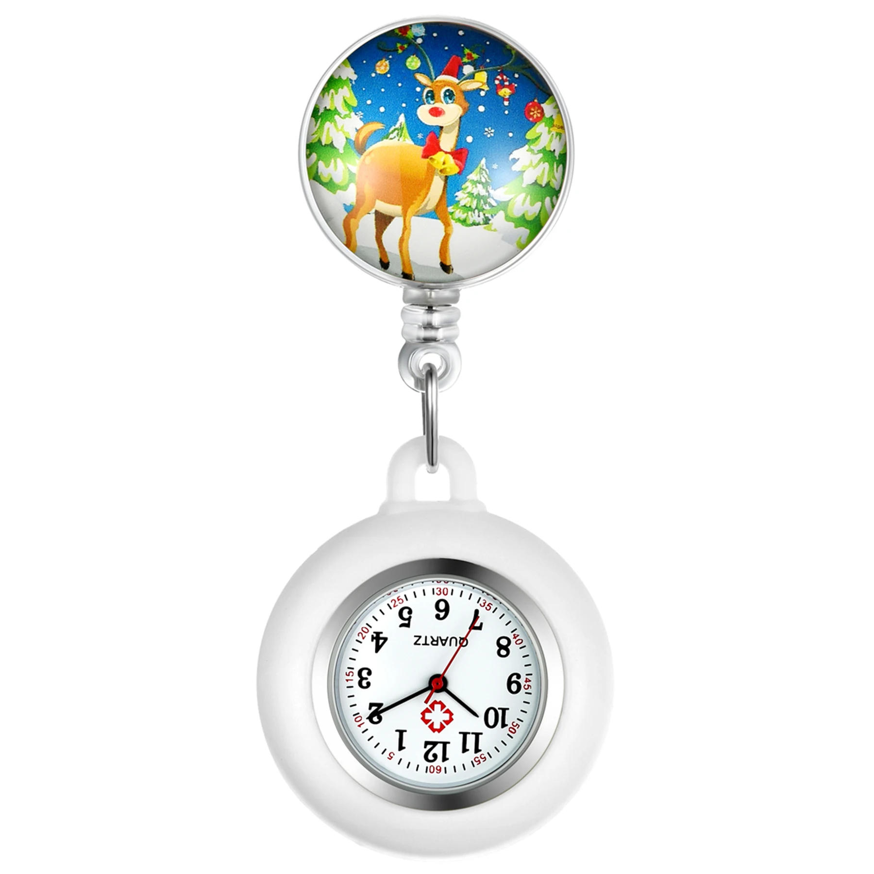 LANCARDO 2020 nowy łoś bożonarodzeniowy śliczne pielęgniarka zegar ścienny skrzynia Trend zegarek kieszonkowy modelki zegar broszka świąteczne prezenty