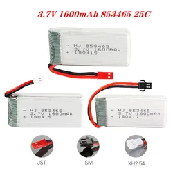 3.7V 1600mAh 853465 Lipo Battery With JST/SM/XH2.54 Plug For RC Quadcopter RC Drone RC Helicopter RC Car