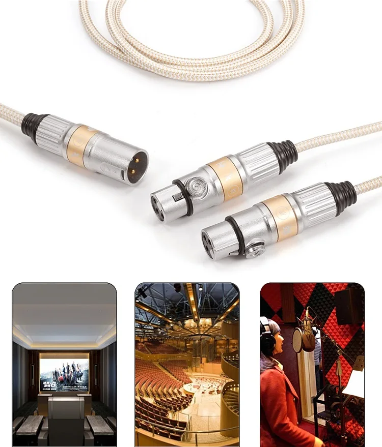 XLR male to Dual XLR Female Audio Cable for Amplifier Stereo Speaker Sound Mixer Console Microphone XLR Adapter Y Splitter Cords