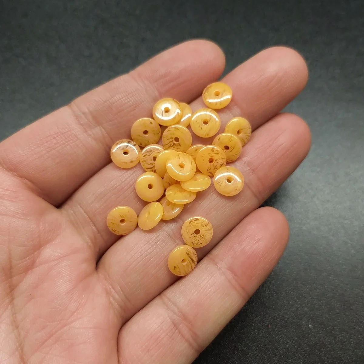 100pcs Orange Flat Round Resin Imitation Amber 6mm 8mm 10mm 12mm Loose Spacer Beads Wholesale lot for DIY Crafts Jewelry Making