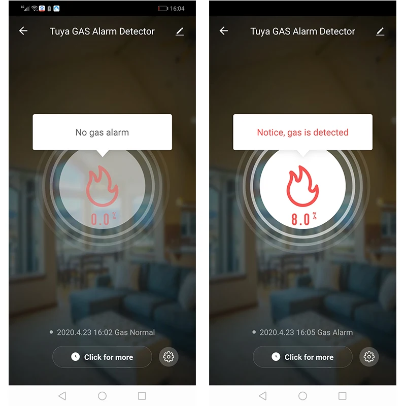Tuya Wifi Smart LPG Natural Gas Alarm Combustible Gas Leak Detector LCD Display Smart Life App Message Push Auto Close Valve