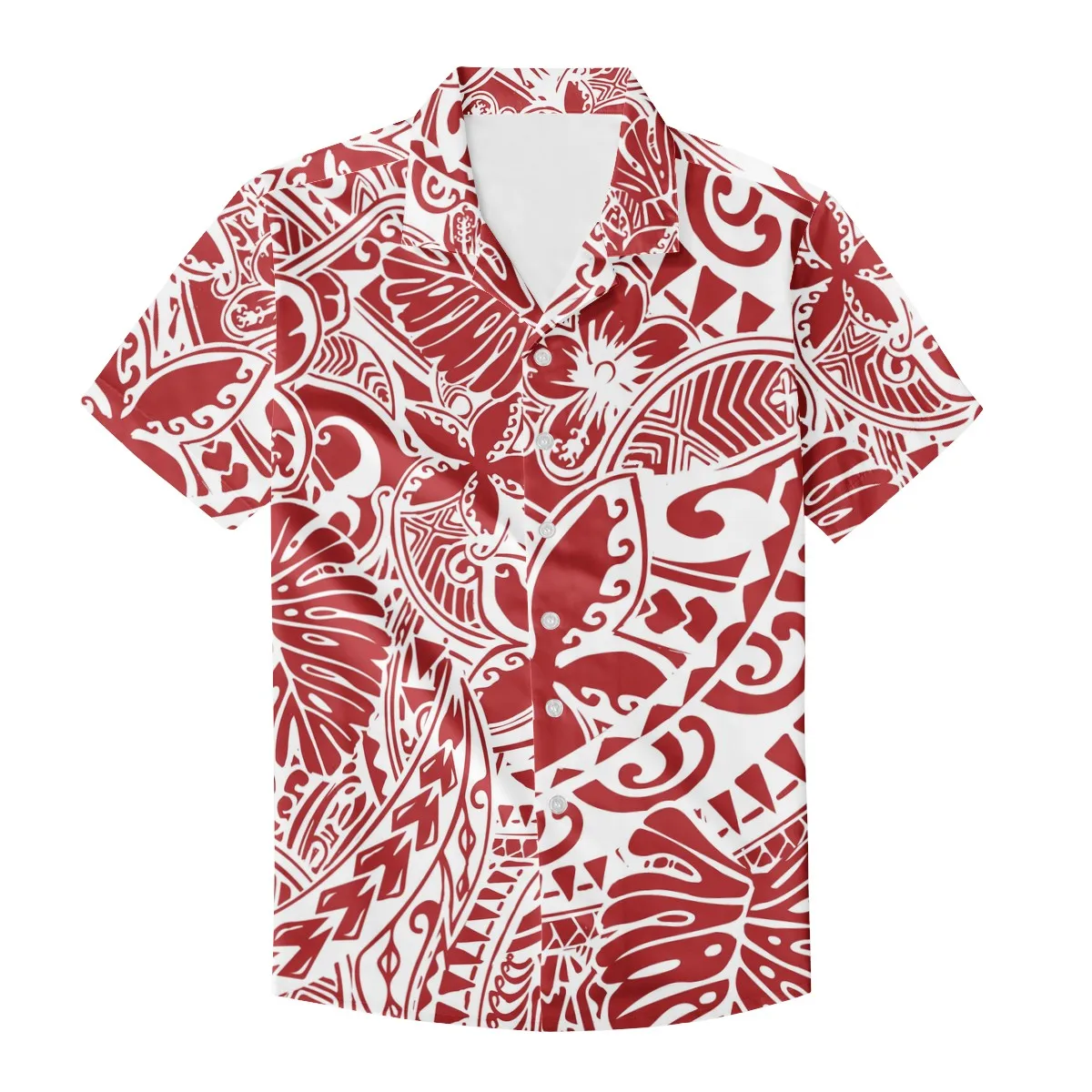 Factory direct sales Summer Polynesian Design Print for Men Personality shirt neck Short-Sleeve Fitness 5XL high quality