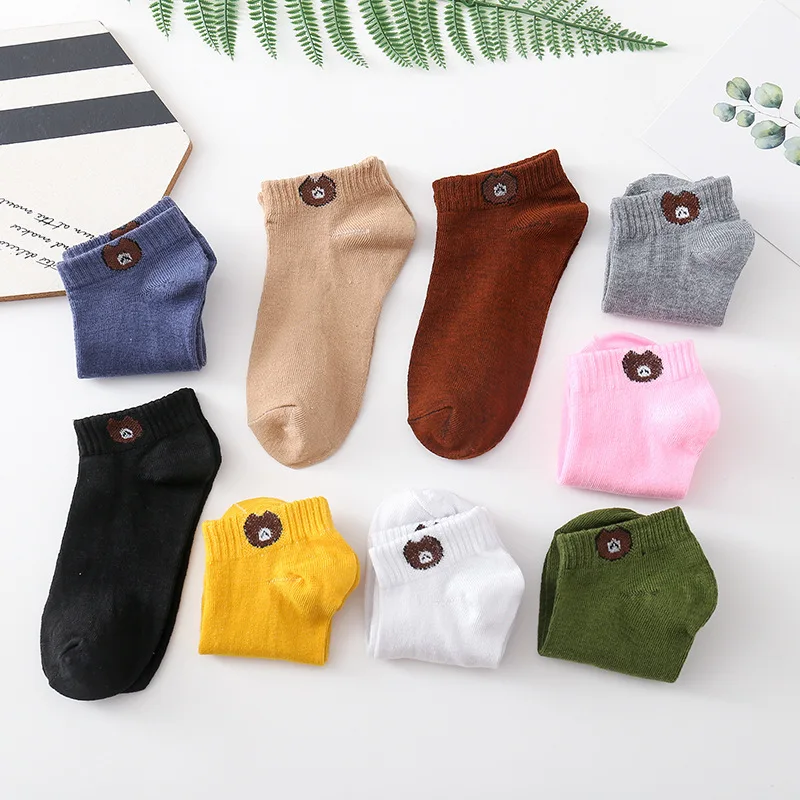 1 Pairs Women Socks Breathable Sports socks Solid Color Boat socks Comfortable Cotton Ankle Socks White Black Funny Socks