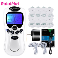 8 Modes Tens Machine Dual Output 8 Electrode Pads for Pain Relief Pulse Massage EMS Muscle Stimulation Tens Electroestimulador