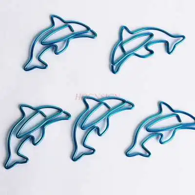 10Pcs Dolphin Kertas Klip Penjepit Kertas Paper Clip Berbentuk Klip Kertas Kartun Tangan Akun Klip