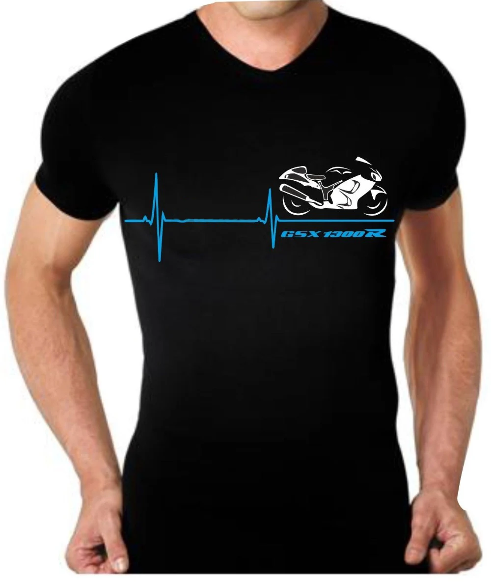 

Футболка мотоциклетная рубашка Gsx 1300 футболка Hayabusa Pulse Heart из 100% хлопка, Мужская футболка 2019, летняя дешевая распродажа