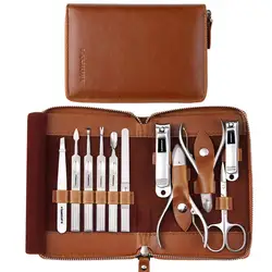 Manicure Set, Professional Manicure Kit Nail Clippers 11 in 1 Stainless Steel Pedicure Tools Grooming Nail Accessories For Gift