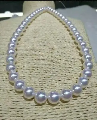 

18" AAA 9-10mm genuine natural south sea white pearl necklace