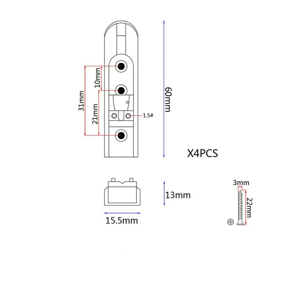 1set 5 String Guitar Single Individual Bridge Saddles Tailpiece 3 Hole with Screw for Bass Guitar Accessories