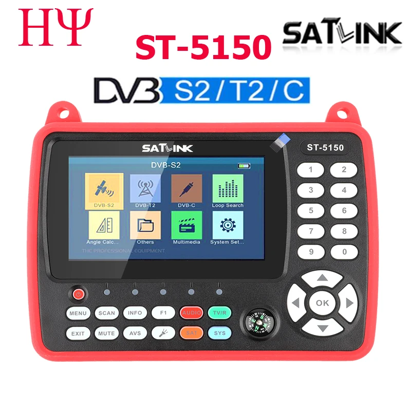 

Original SATLINK ST-5150 DVB-S2/T2/C COMBO Satellite Finder Meter H.265 HEVC MPEG-4 QPSK 8PSK 16APSK 4.3 Inch TFT LCD Screen