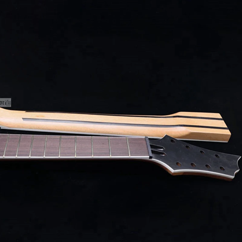 DIY Electric Guitar Neck with Rosewood Fingerboard, Mahogany Neck Assembly, 24 Fret, Accessories Part, 8 Strings