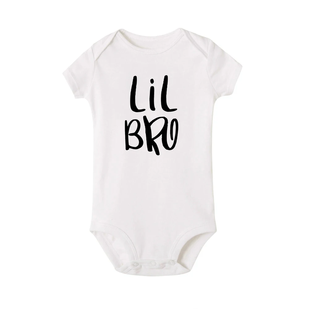 1pc Family Matching Summer T-shirt Big Bro & Lil Bro BoyTees Newborn Toddler Romper Big Brother Little Brother Sibling Outfits