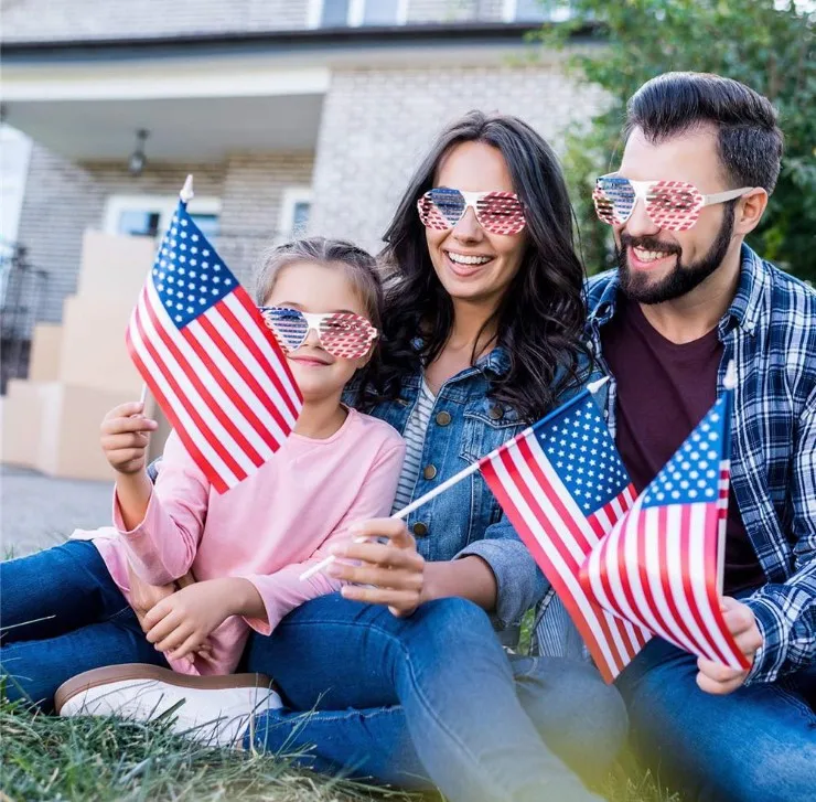 Louver glasses full frame American flag glasses Europe and America novel dance party holiday supplies