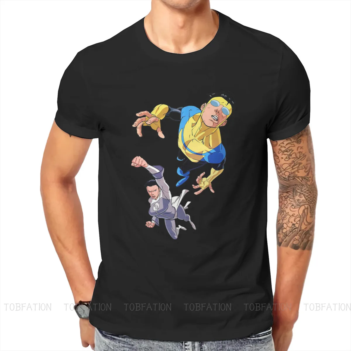 Fight Fly Art Newest TShirts Invincible Mark Grayson Nolan Omni-Man Comics Male Harajuku Pure Cotton T Shirt O Neck