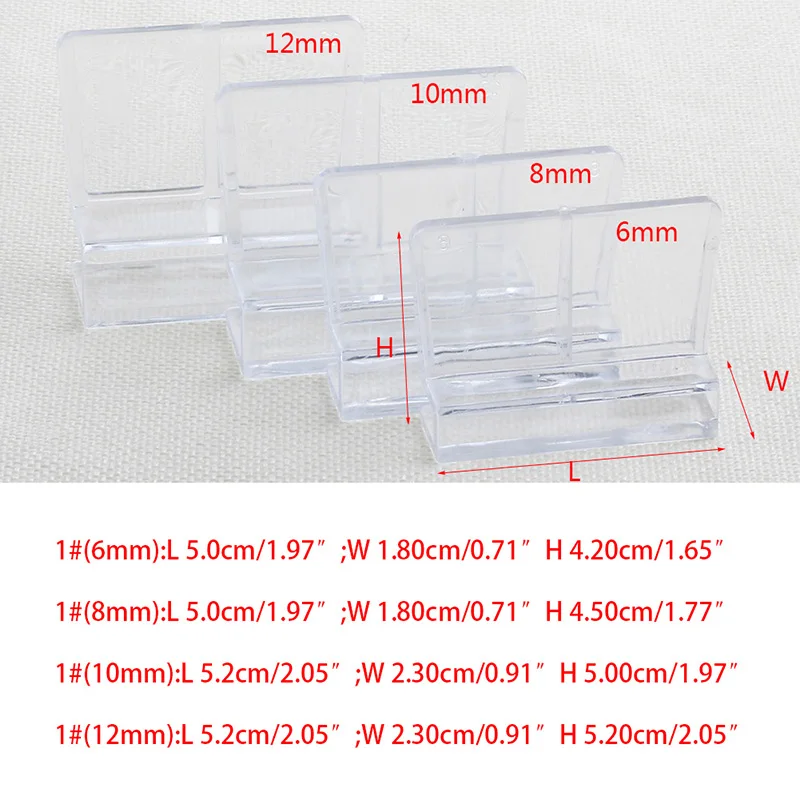 Aquarium Acrylic Clip Fish for Tank Glass Cover Clips Transparent Support Holder for 12mm Thickness Wall Easy to Install