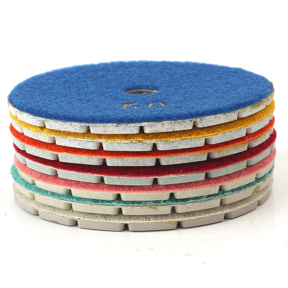 7 pz/lotto 4 "tamponi per lucidatura a secco disco per lucidatura a diamante 100mm tamponi per lucidatura a umido in granito calcestruzzo marmo granito pietra lucidatura
