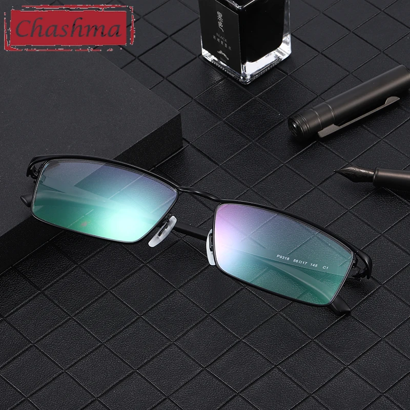 Chashma Wide Titanium Alloy Eyeglass Frame Men Square Myopia Optical Prescription Glasses 2020 New High Quality Designer Eyewear