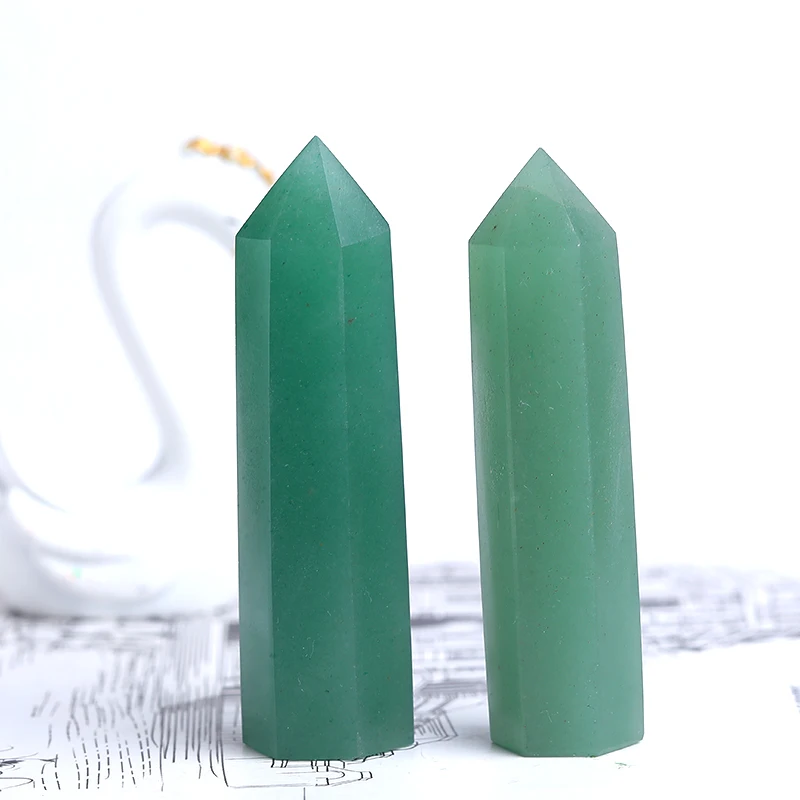 1PC Natural Aventurine Raw Crystals Stone Pillar Point Column Sceptres Ore Energy Healing Mineral Specimen Craft Home Decor Gif