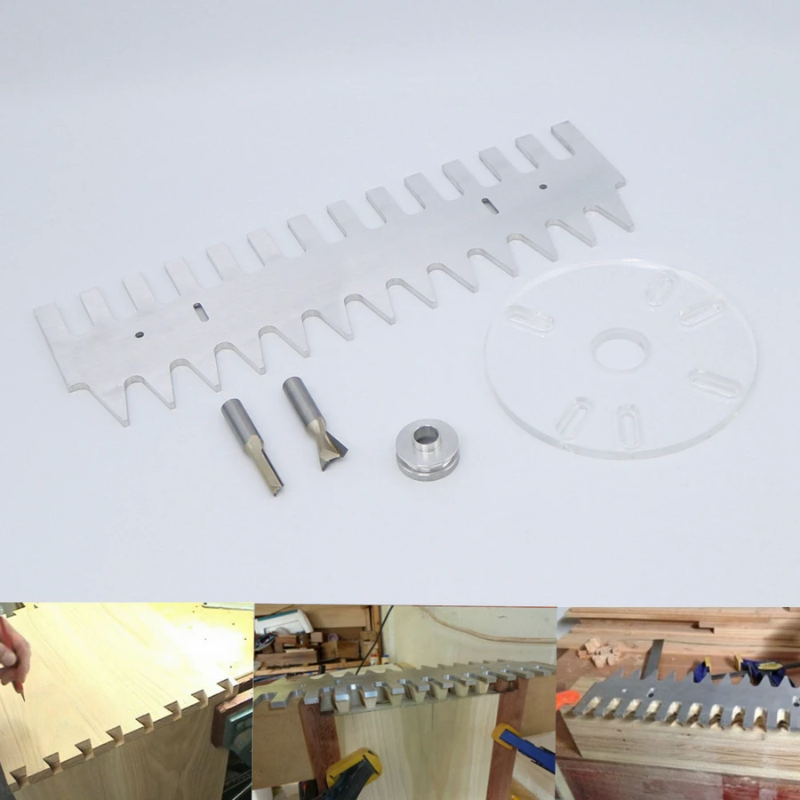 

15"/16" Aluminum Dovetail Jig Template with Dovetail Bit and Straight Router Bit