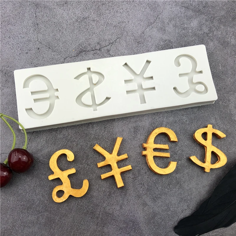 Thai Baht Dollar Symbol Silicone Form $ Money Sign For Fondant Chocolate Mold Cake Decoration Tools USD Cake Mould DIY Resin Art