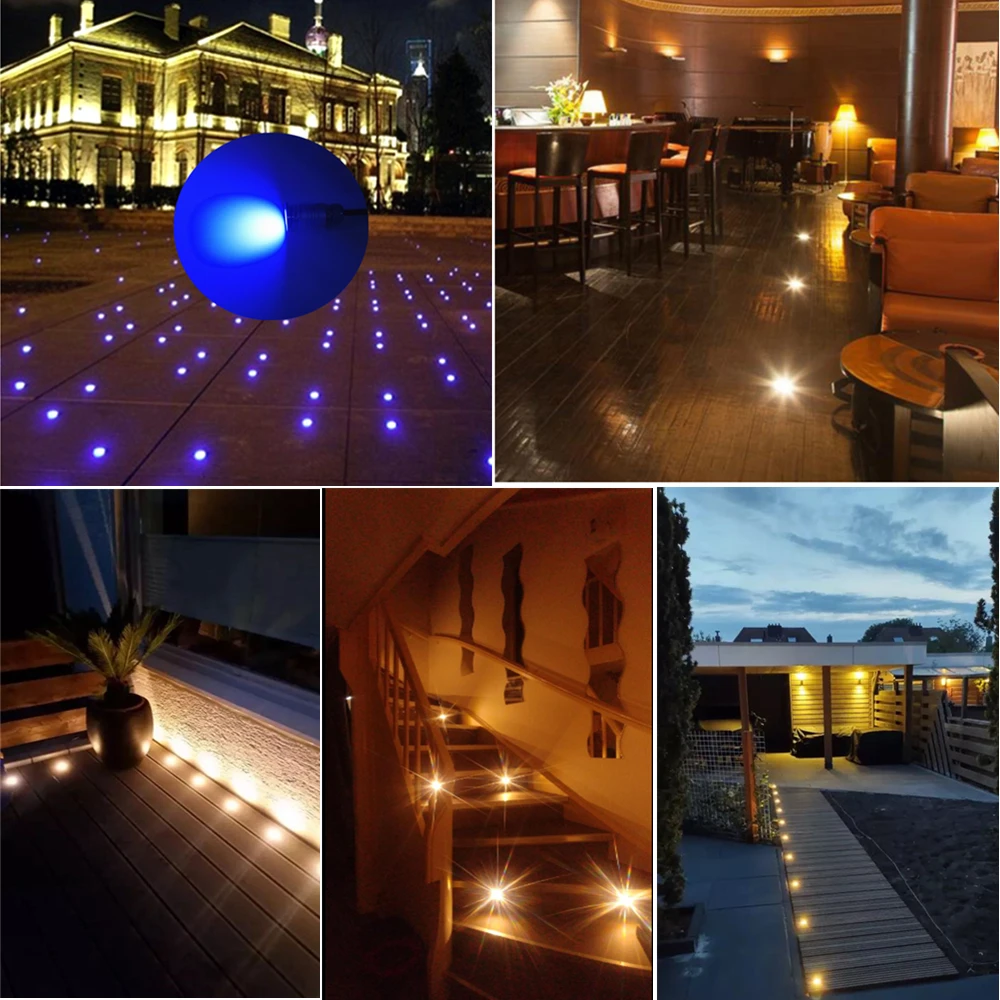 Ip67 à prova dip67 água 1w mini led luz subterrânea dc12v jardim inground lâmpada ao ar livre holofotes quintal deck paisagem iluminação enterrada