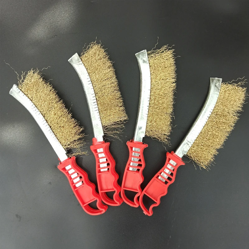 

Portable Wire Brush Durable Stainless Steel Wire Brush Handle Anti-rust Cleaning Polishing Tool Gap Cleaning Rust Removal Brush