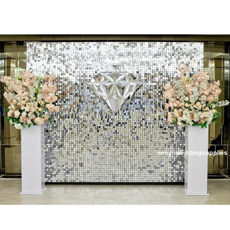 New style 70cm tall 2pcs) Event Wedding Acrylic square shape  Floral Backdrop Decoration  senyu2249