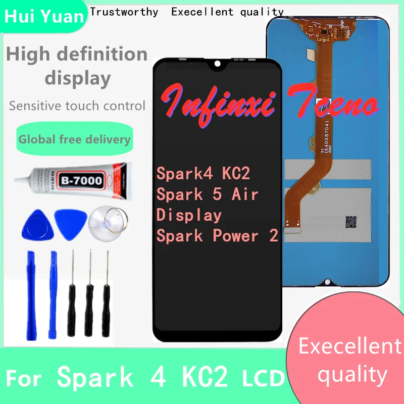 For Tecno Spark 4 KC2 LCD Display Touch Digitizer For Tecno Spark4 KC2 Spark 5 Air LCD Display Spark 6 Go KE5j LCD Spark Power 2