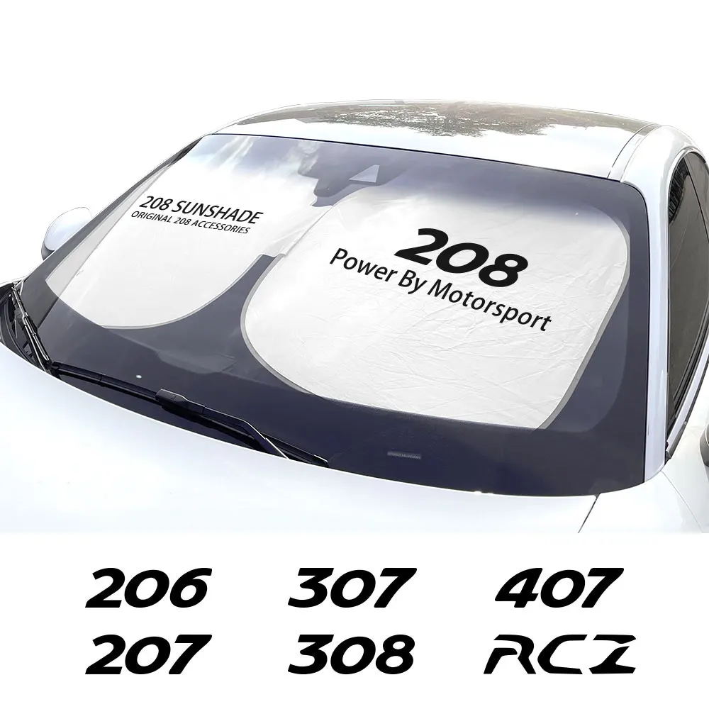 For Peugeot 307 308 208 108 206 207 407 3008 RCZ Rifter Car Windshield Sun Shade Umbrella Front Window Sunshade Auto Accessories