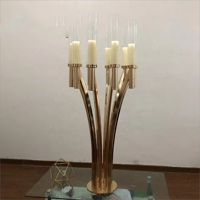 8pcs)Wedding decoration centerpieces 110cm tall metal candelabraWedding Candlesticks Candelabrum Flower Stand Acrylic vase1094