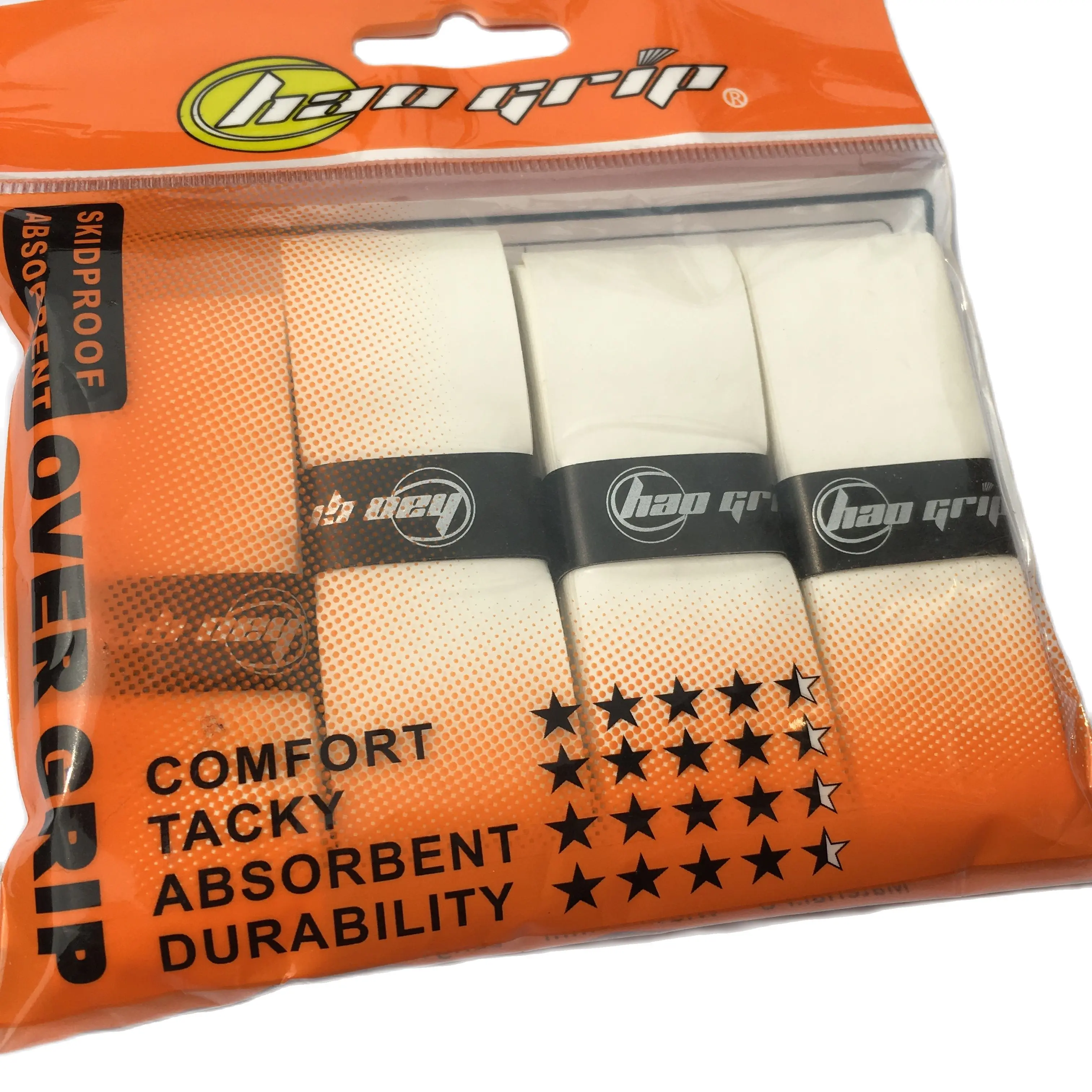 2 Packs=8pcs Haogrip Super Tacky tennis Over Grips badminton Tennis Racquet Viscous Overgrip sticky anti-slip tennis grips