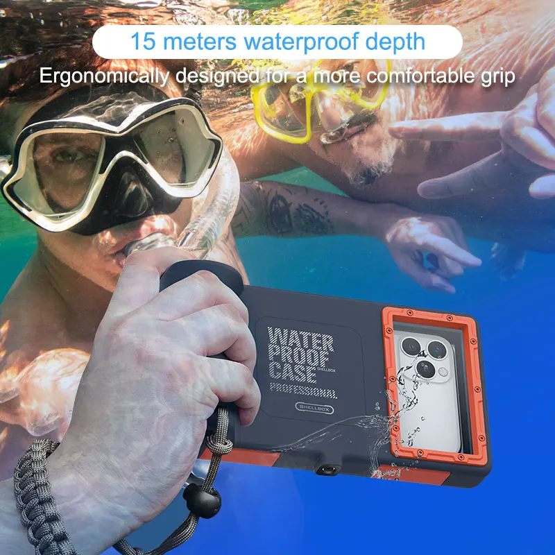 Professional Diving Case For iPhone 12 11 Pro Max XR XS Max Case 15 Meters Waterproof Depth Cover For iPhone 7 8 Plus Coque Case