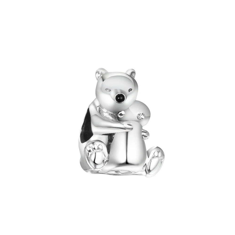 

Christmas Gifts 2021 Winter Hugging Polar Bears Charm Fits 925 Original Silver Bracelets Woman DIY Beads For Jewelry Making