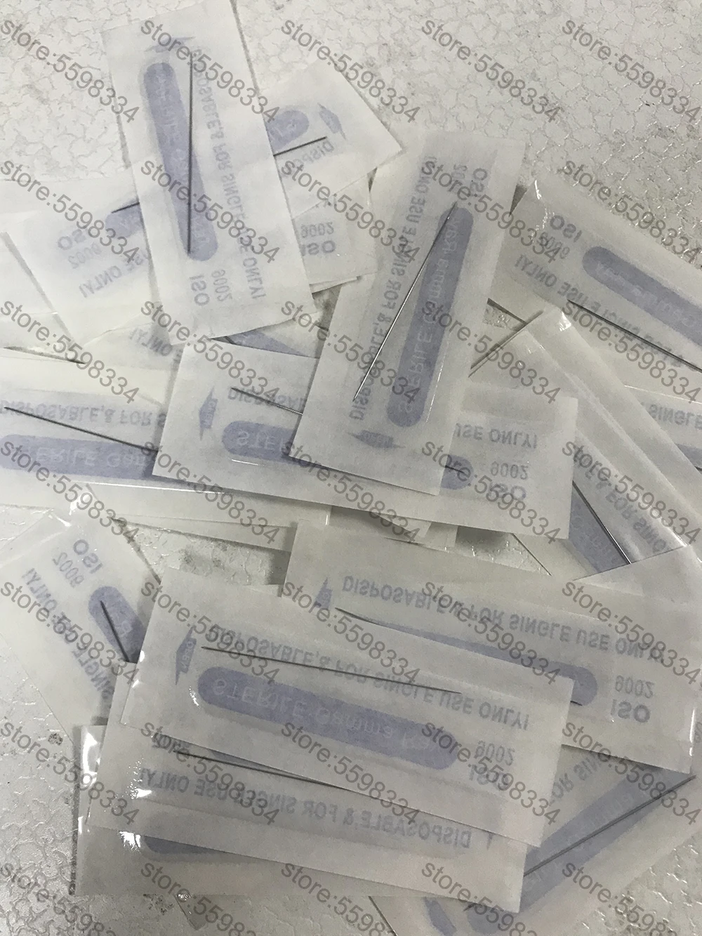 50pcs 1RL Disposable Permanent Makeup Needles Tattoo Needles/Big Caps for Eyebrow 0.35X50MM