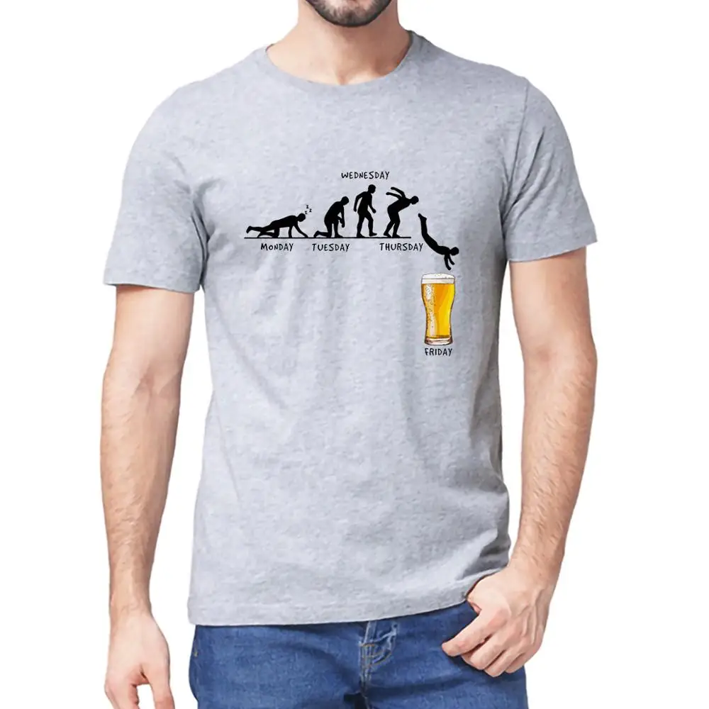 Week Craft Beer T Shirt Men Tops Short Sleeve T-shirt Mans Tshirt 100% Cotton Casual Funny T-Shirts Drunk Tee Alcohol Drinking