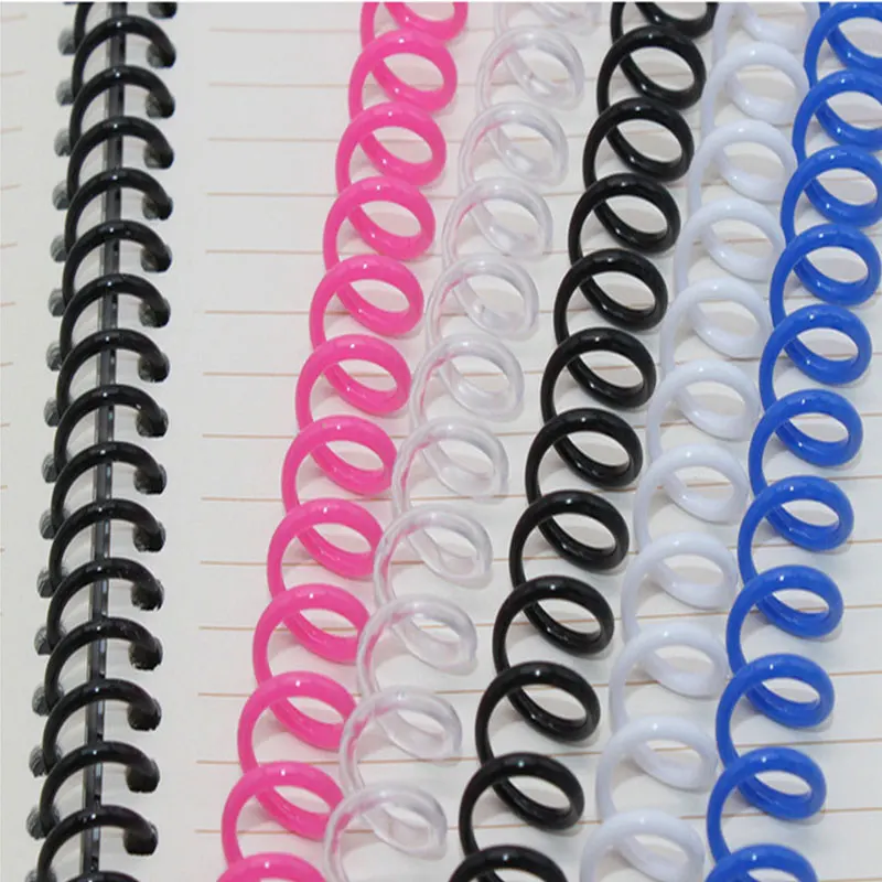 50Pcs 46 Lubang Spiral Daun Longgar Mengikat Cincin Coil Notebook Binder Plastik Beberapa Ukuran Musim Semi Cincin Pukulan Notebook Kantor sup