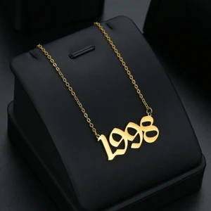 Stainless Steel 1980-2021 Tahun Lahir Kalung untuk Wanita Pria Kalung Nomor Tanggal Liontin Kalung Perhiasan Hadiah Peringatan 10 liontin ortodoks penjualan terbaik - №