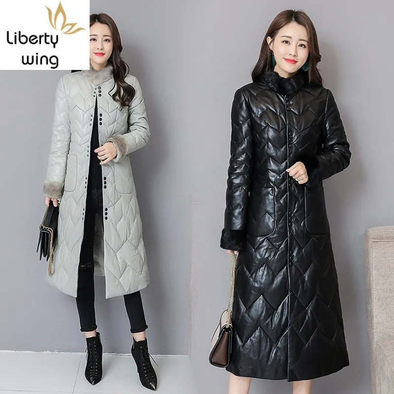 Winter 2020 New PU Leather Jacket Long sleeve Hooded Slim Fit Fashion Fur Collar Women Coat Warm Casual Clothes Female