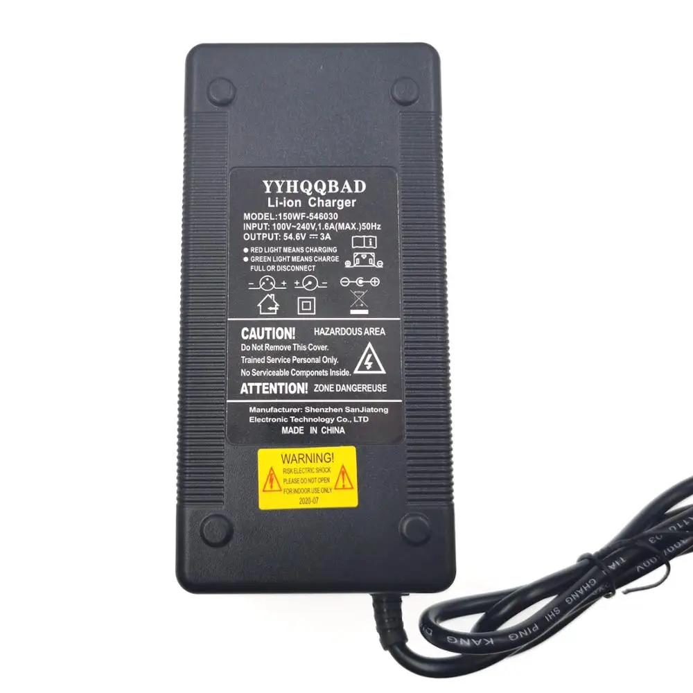 54.6V 3A Li-ion Battery Charger For 13S 48V lithium battery Charger With RCA8MM Connector