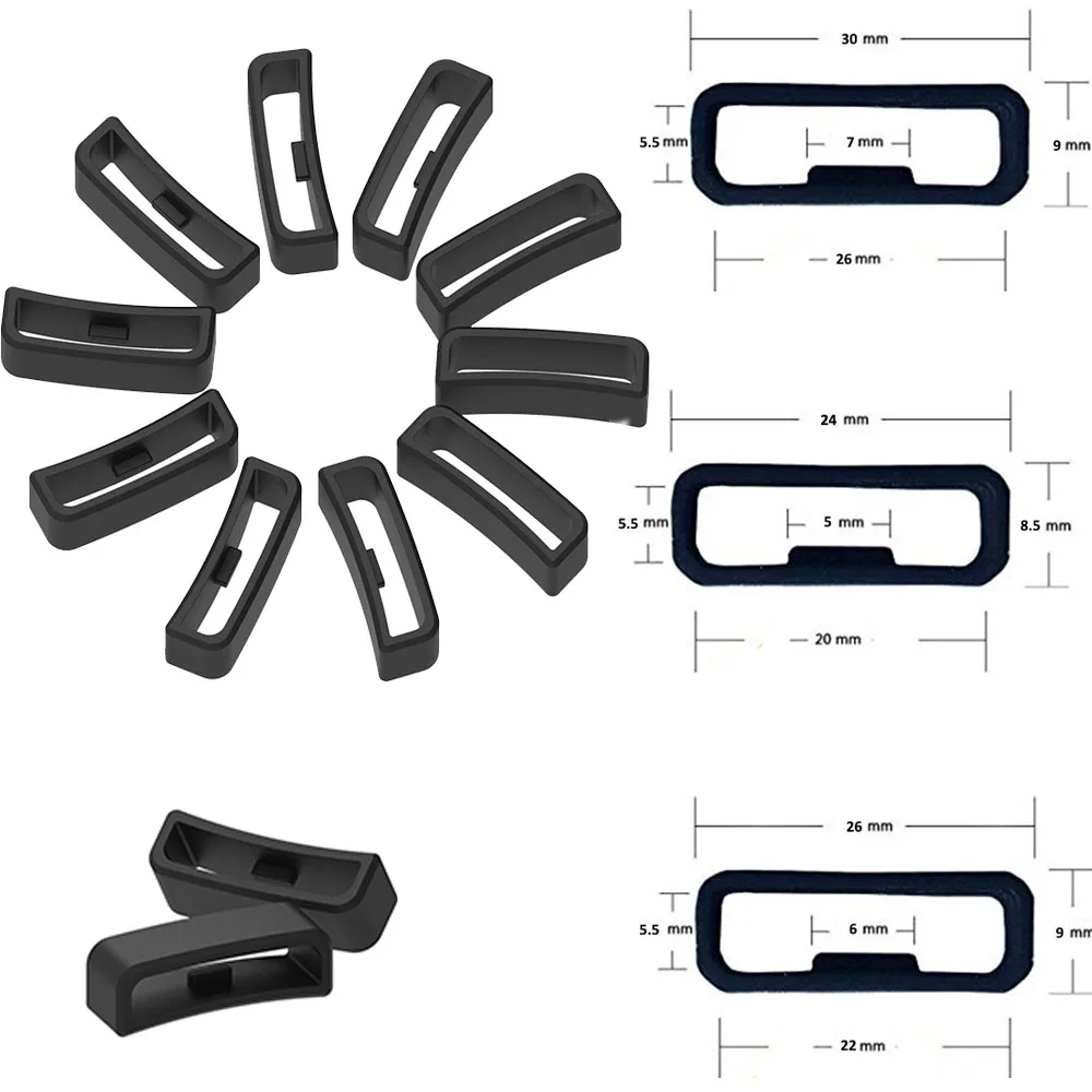 22mm silicone band keeper for Garmin Vivomove 4/ Venu2 / Active /Vivomove4 strap rubber loop Forerunner 745 Watch accessories