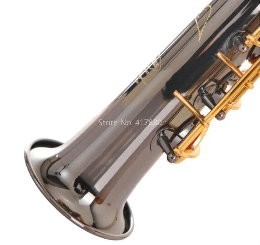 SADSN SS-450N Bb Tune Soprano Saxophone Brass Black Nickel Lacquer Professional Soprano Sax Musical Instrument with Accessories