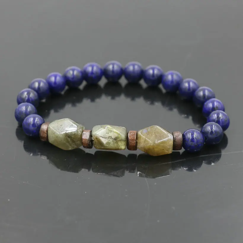 Punk Men Bracelet Chakra lapis lazuli Beads Bracelets Natural Stone Buddha Bracelet For Men Women Jewelry Male Pulseira bileklik