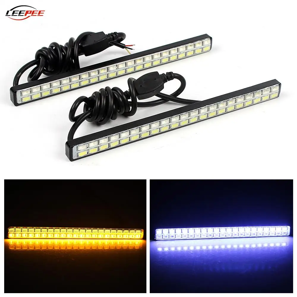 12V DRL Lights Car Turn Signal Lamp Day Running LED Strips Roof Indicator Bulbs Off Road 4x4 Caravan RV Automobile Accessories