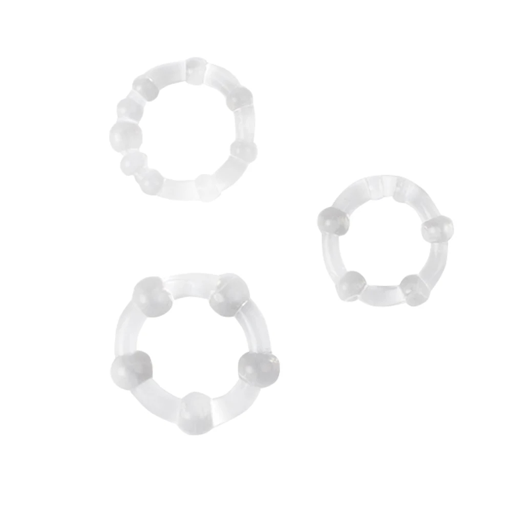 3Pcs Silicone Beaded Penis Rings Delaying Ejaculation Cock Rings Lock Ejaculation Constriction Donuts Sex Rings For Men