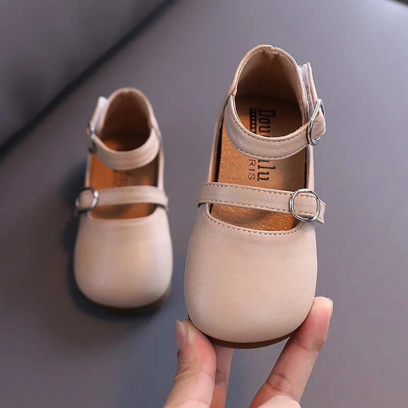 2020 Autumn Party Dress For Kids Flat Black Princes Shoes For Toddler Little Girl Leather Baby Non-Slip Shoes 1 2 3 4 5 6 Year