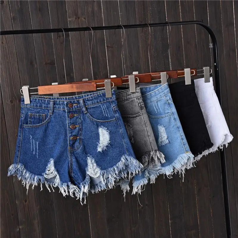 

cool oversized women Shorts female harajuku casual summer high waists fur-lined leg-openings Plus size sexy biker shorts Jeans