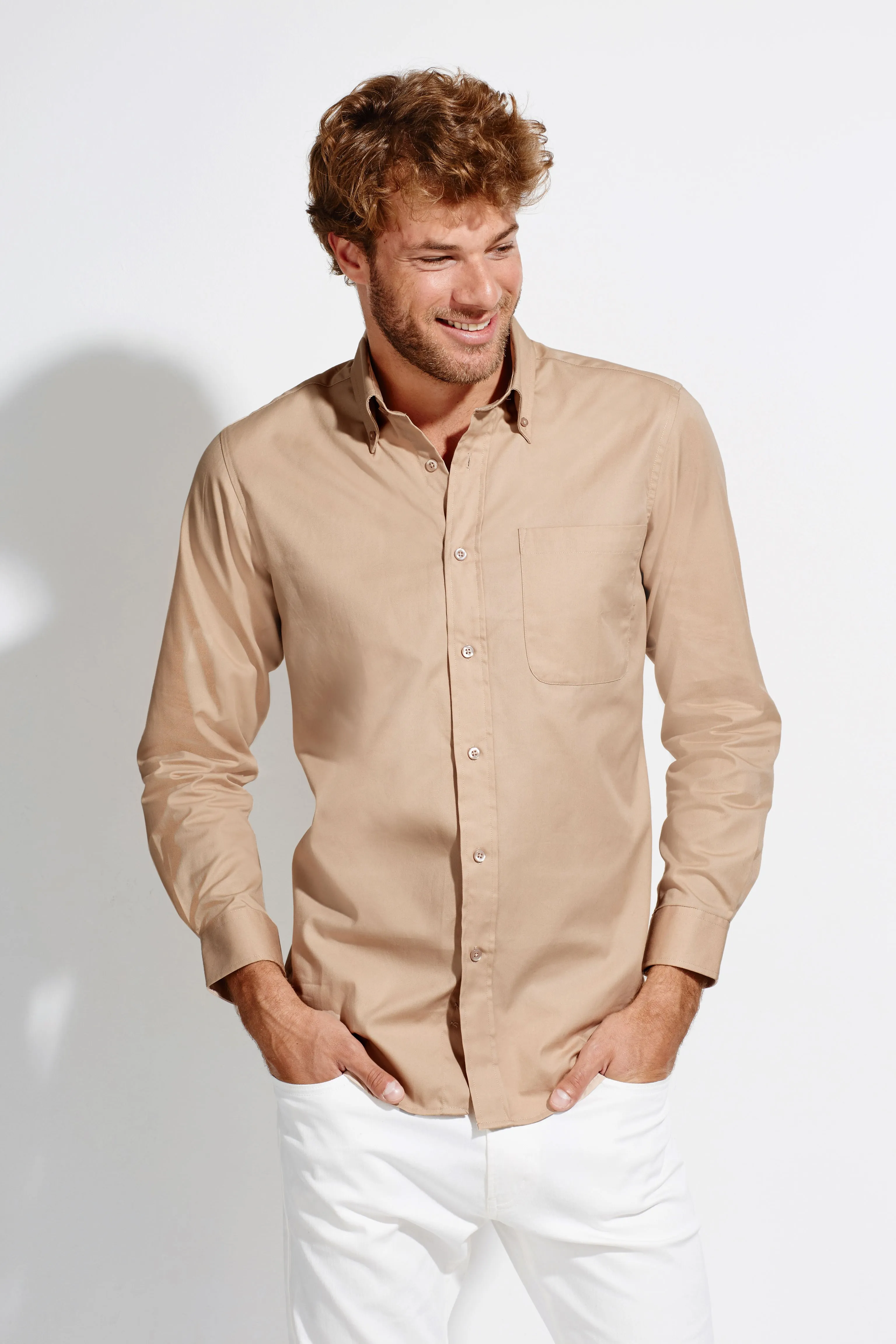 BEL-AIR will MEN-MEN's long-sleeved TWILL cotton shirt